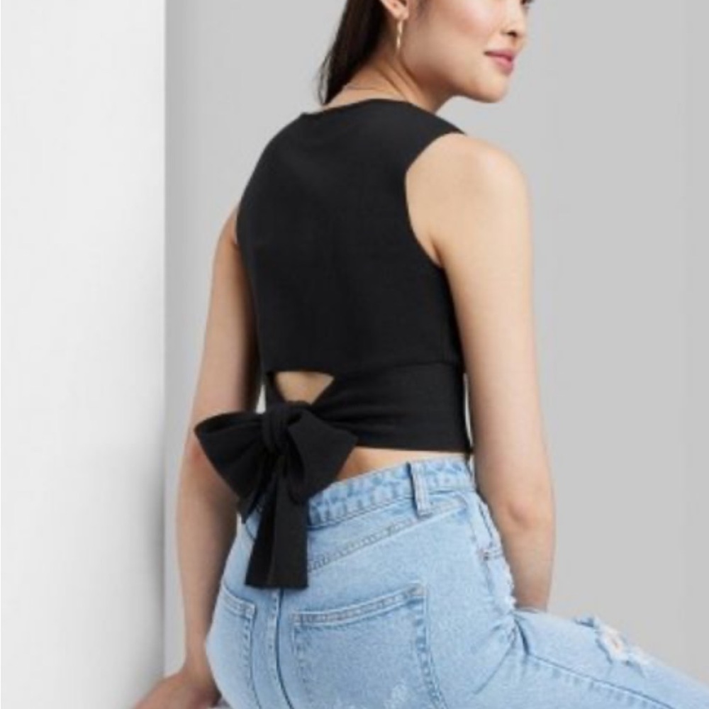Wild Fable Black Backless Tank Top